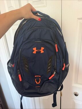 Under Armour Navy and Orange Backpack